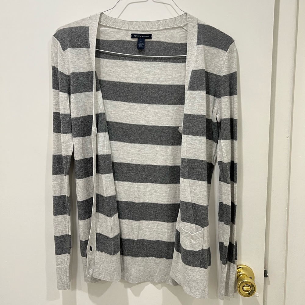 Tommy Hilfiger Striped Cardigan Size Medium